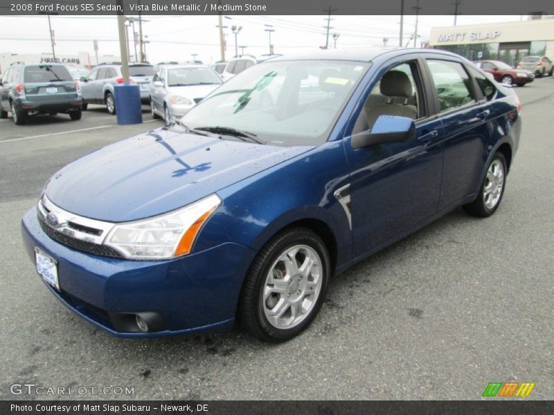 Vista Blue Metallic / Medium Stone 2008 Ford Focus SES Sedan