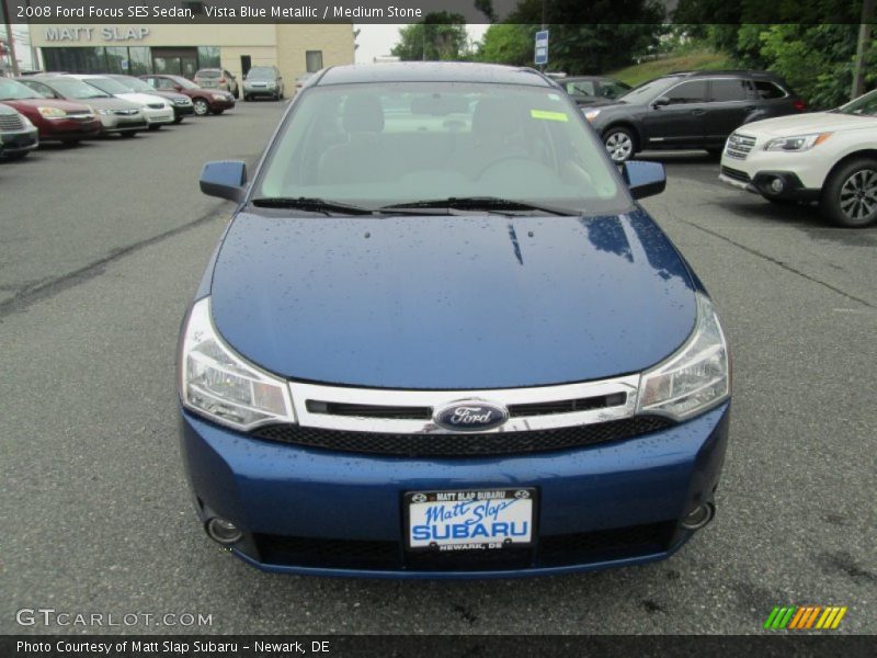 Vista Blue Metallic / Medium Stone 2008 Ford Focus SES Sedan
