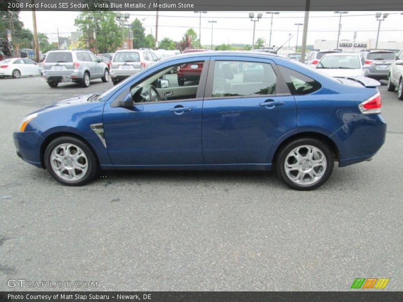 Vista Blue Metallic / Medium Stone 2008 Ford Focus SES Sedan