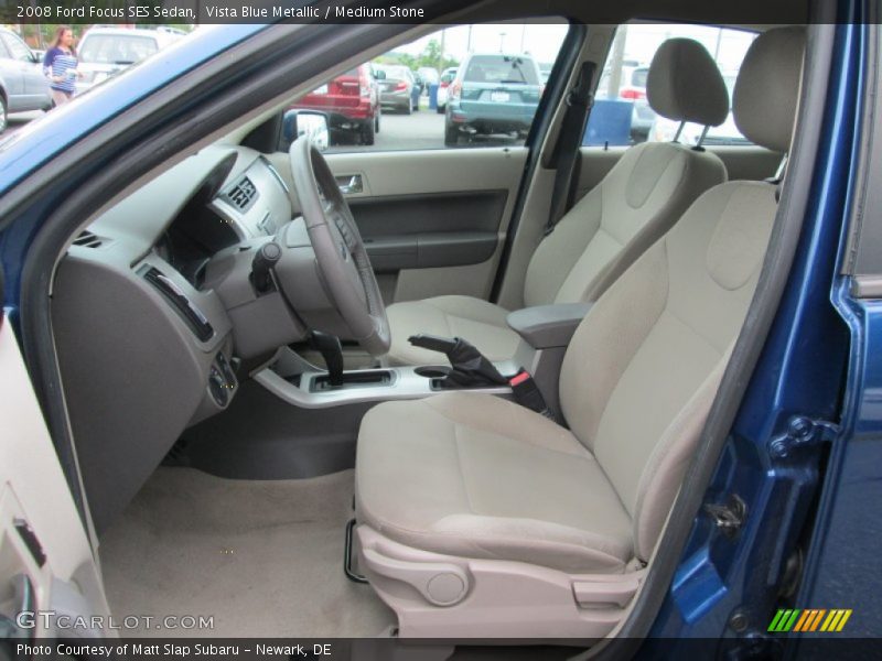 Vista Blue Metallic / Medium Stone 2008 Ford Focus SES Sedan