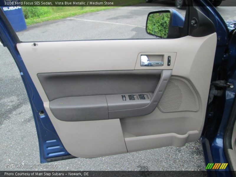 Vista Blue Metallic / Medium Stone 2008 Ford Focus SES Sedan