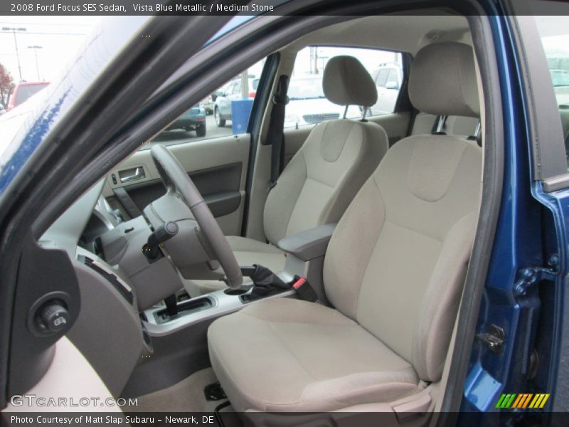 Vista Blue Metallic / Medium Stone 2008 Ford Focus SES Sedan