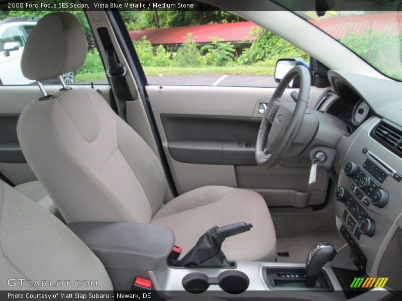 Vista Blue Metallic / Medium Stone 2008 Ford Focus SES Sedan
