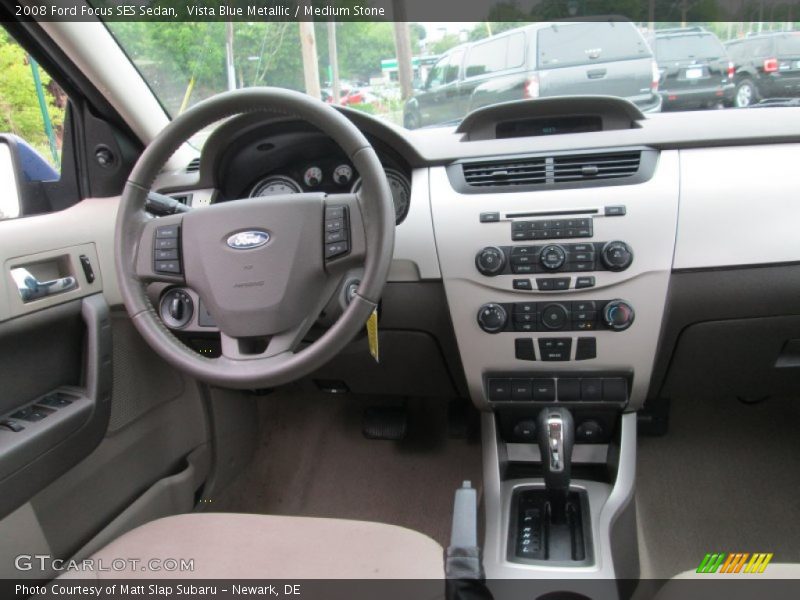 Vista Blue Metallic / Medium Stone 2008 Ford Focus SES Sedan