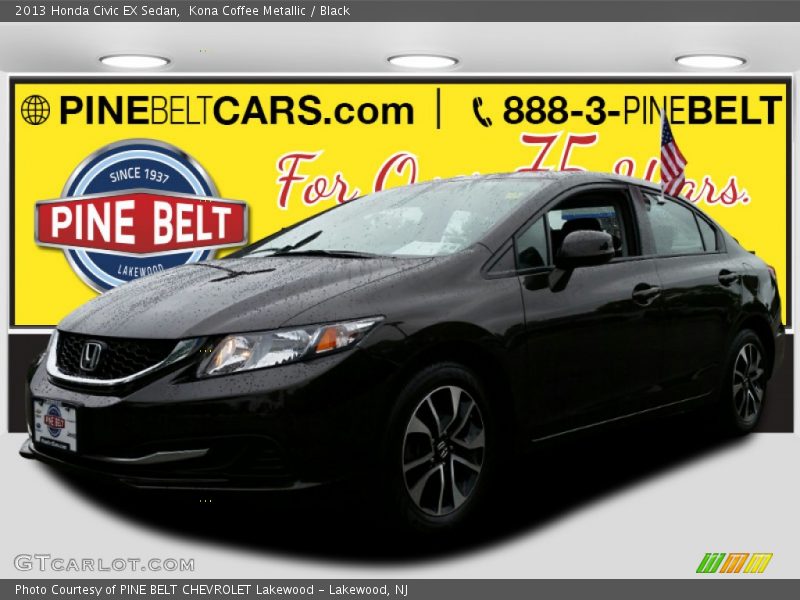 Kona Coffee Metallic / Black 2013 Honda Civic EX Sedan