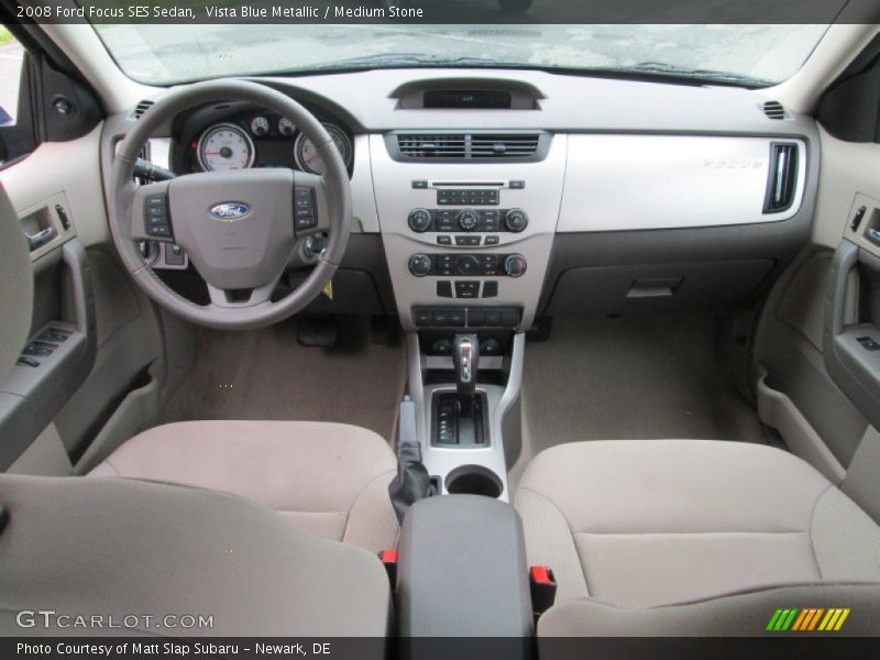 Vista Blue Metallic / Medium Stone 2008 Ford Focus SES Sedan