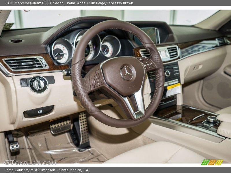 Polar White / Silk Beige/Espresso Brown 2016 Mercedes-Benz E 350 Sedan
