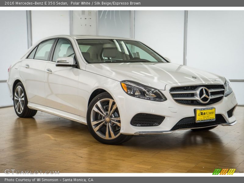 Polar White / Silk Beige/Espresso Brown 2016 Mercedes-Benz E 350 Sedan