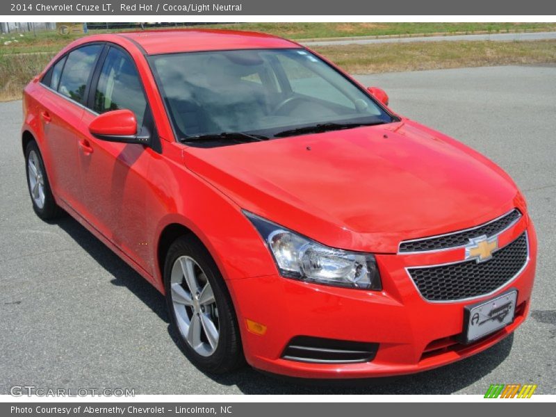 Red Hot / Cocoa/Light Neutral 2014 Chevrolet Cruze LT