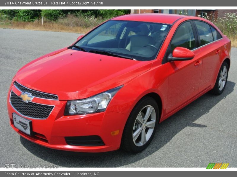 Red Hot / Cocoa/Light Neutral 2014 Chevrolet Cruze LT