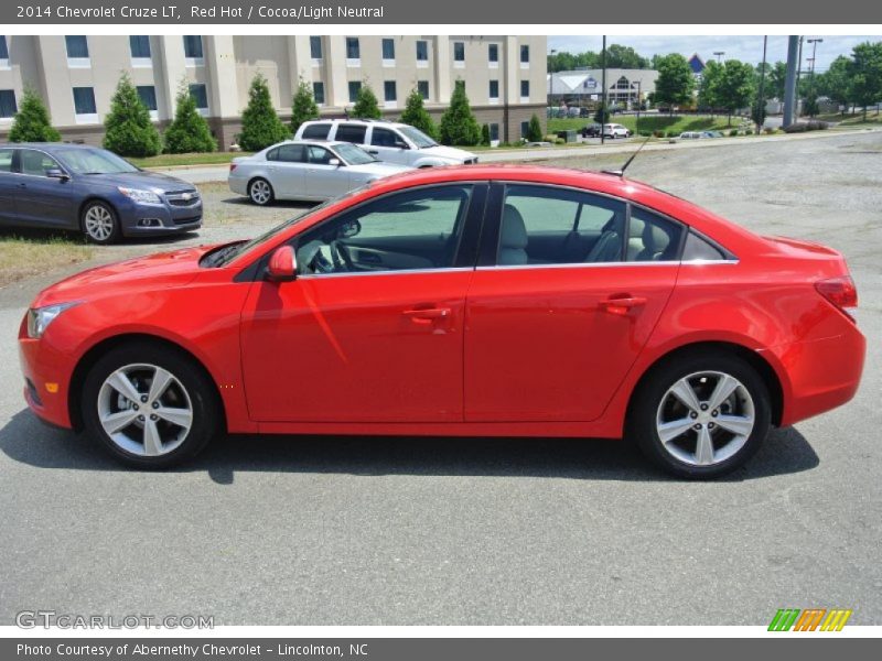 Red Hot / Cocoa/Light Neutral 2014 Chevrolet Cruze LT