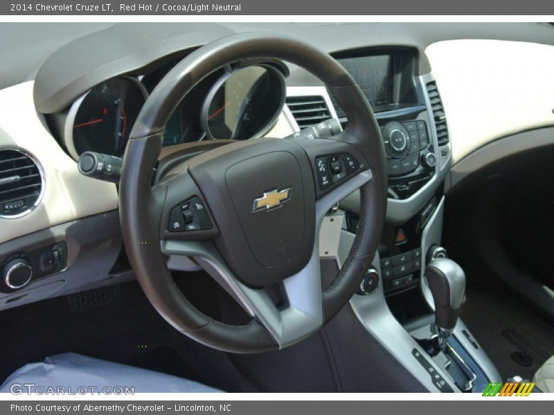 Red Hot / Cocoa/Light Neutral 2014 Chevrolet Cruze LT