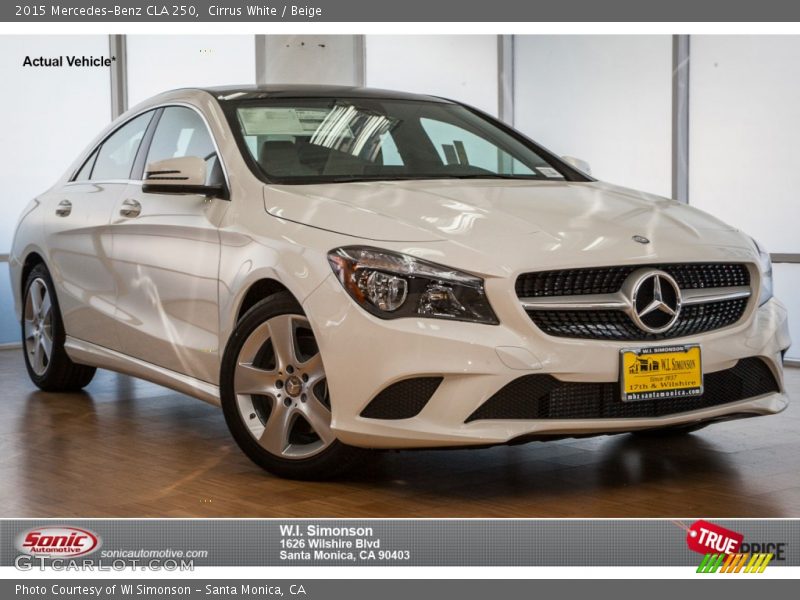 Cirrus White / Beige 2015 Mercedes-Benz CLA 250