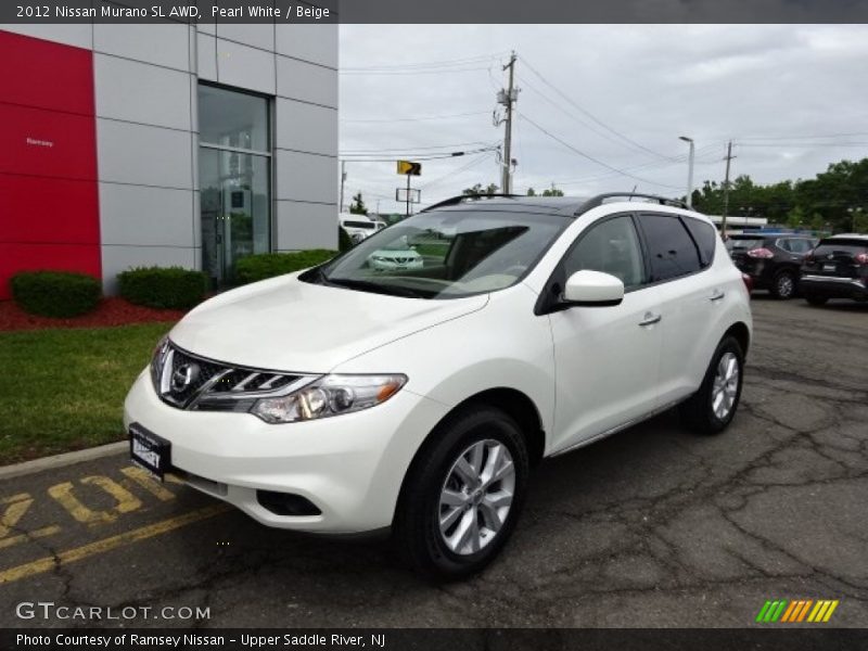 Pearl White / Beige 2012 Nissan Murano SL AWD