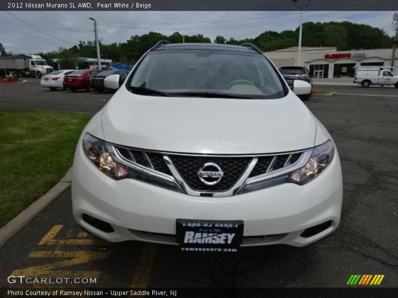 Pearl White / Beige 2012 Nissan Murano SL AWD