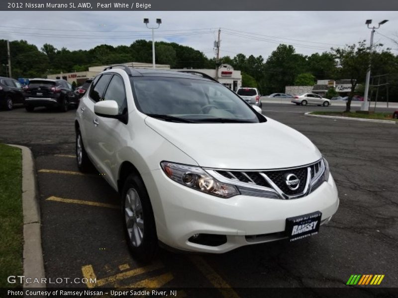 Pearl White / Beige 2012 Nissan Murano SL AWD