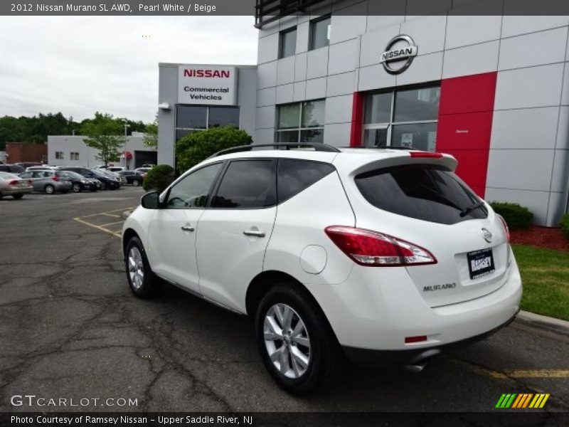 Pearl White / Beige 2012 Nissan Murano SL AWD