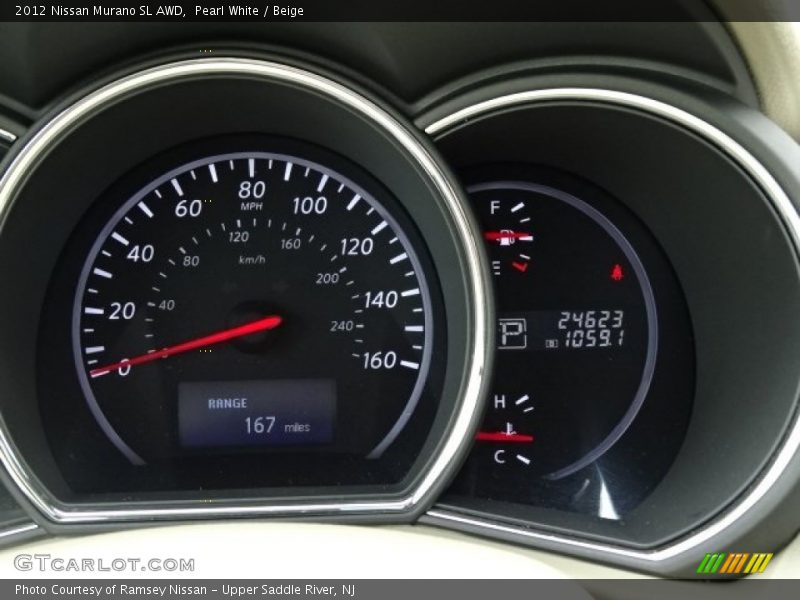 Pearl White / Beige 2012 Nissan Murano SL AWD