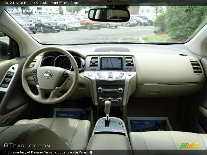 Pearl White / Beige 2012 Nissan Murano SL AWD