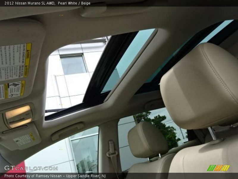 Pearl White / Beige 2012 Nissan Murano SL AWD