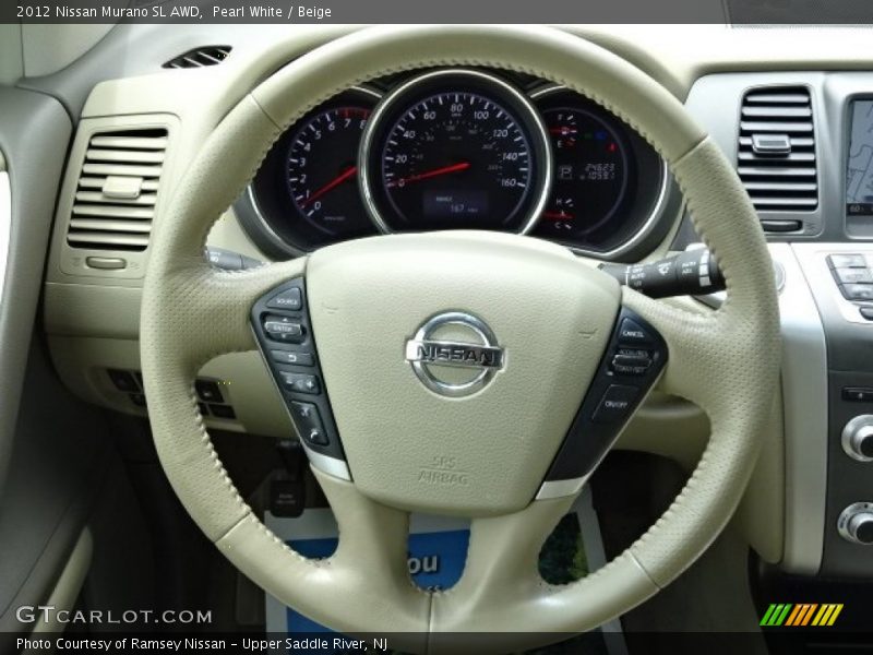 Pearl White / Beige 2012 Nissan Murano SL AWD