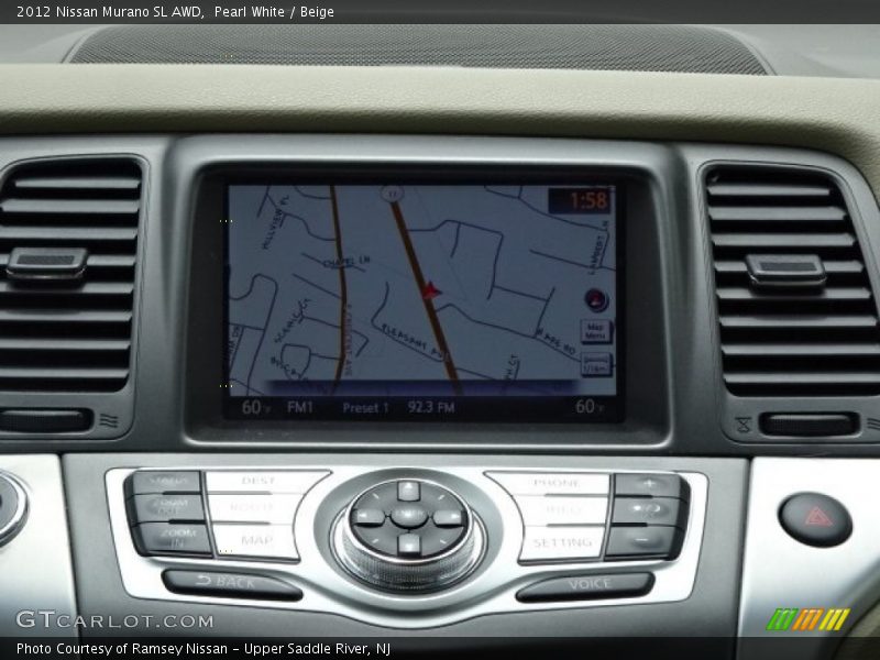 Pearl White / Beige 2012 Nissan Murano SL AWD