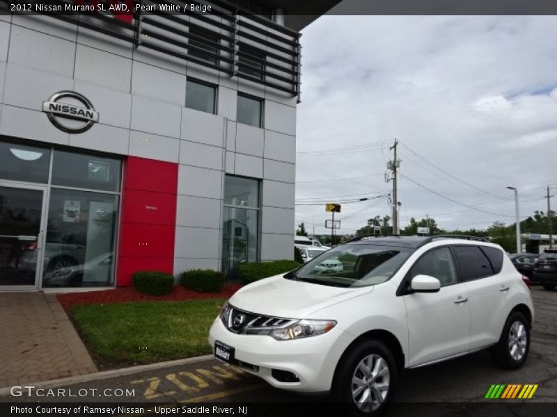 Pearl White / Beige 2012 Nissan Murano SL AWD
