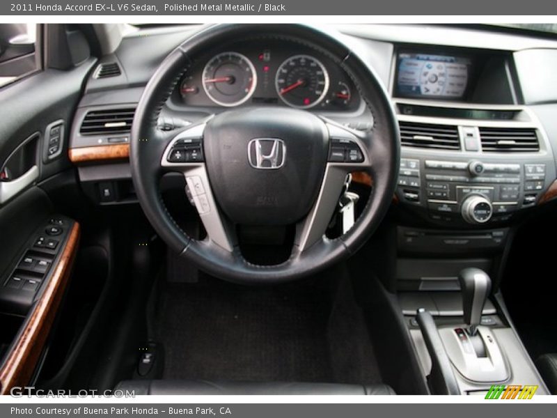 Polished Metal Metallic / Black 2011 Honda Accord EX-L V6 Sedan