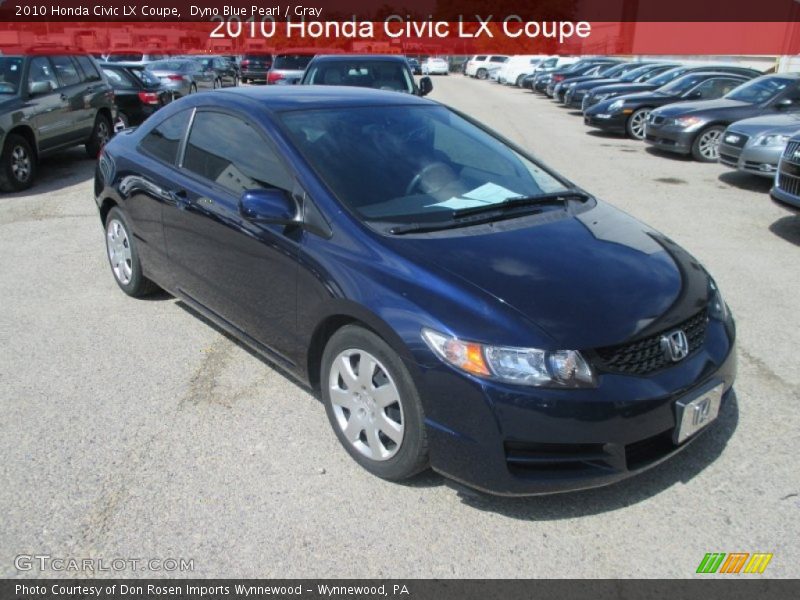 Dyno Blue Pearl / Gray 2010 Honda Civic LX Coupe