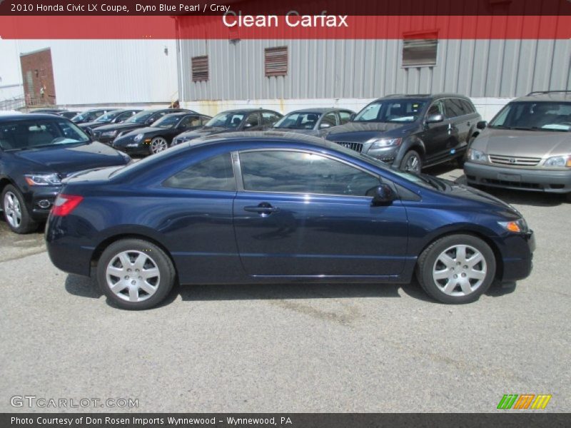 Dyno Blue Pearl / Gray 2010 Honda Civic LX Coupe