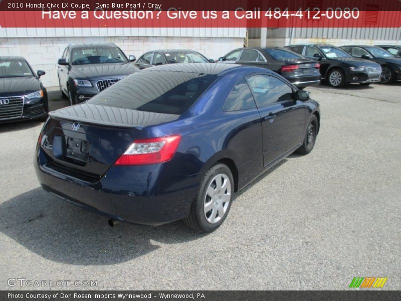 Dyno Blue Pearl / Gray 2010 Honda Civic LX Coupe