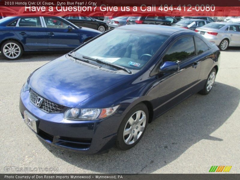 Dyno Blue Pearl / Gray 2010 Honda Civic LX Coupe
