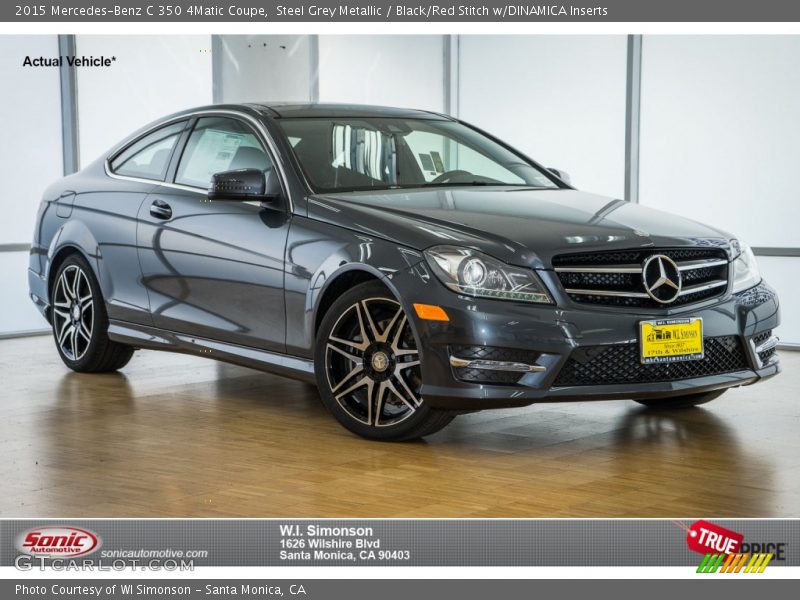 Steel Grey Metallic / Black/Red Stitch w/DINAMICA Inserts 2015 Mercedes-Benz C 350 4Matic Coupe