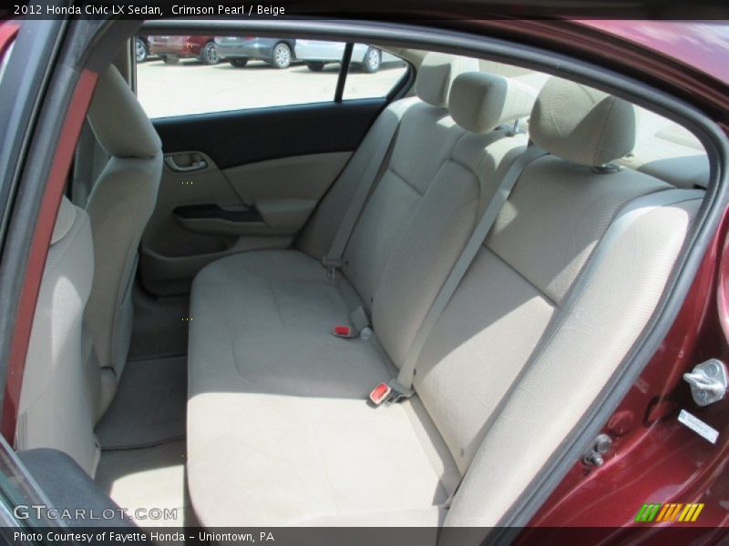 Crimson Pearl / Beige 2012 Honda Civic LX Sedan