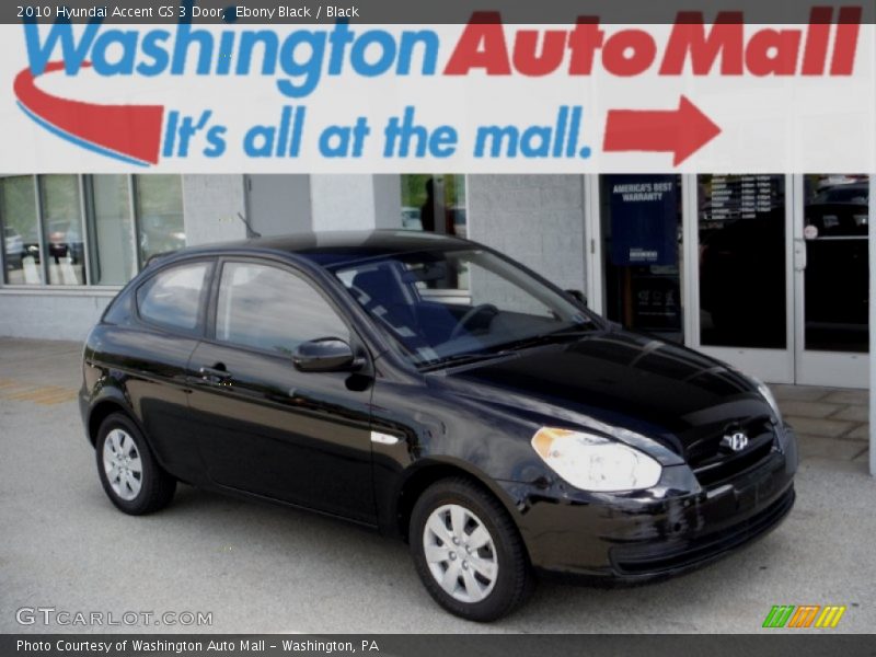 Ebony Black / Black 2010 Hyundai Accent GS 3 Door