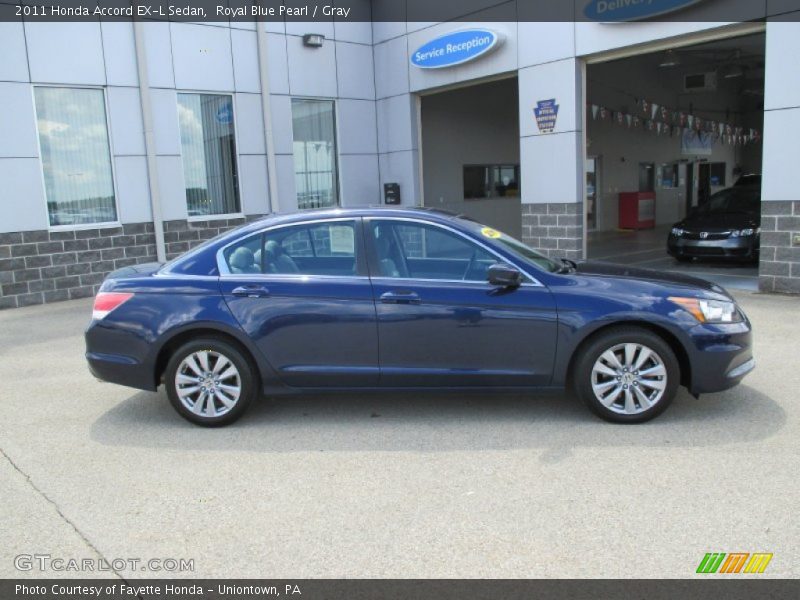 Royal Blue Pearl / Gray 2011 Honda Accord EX-L Sedan