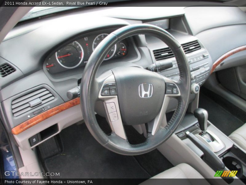 Royal Blue Pearl / Gray 2011 Honda Accord EX-L Sedan