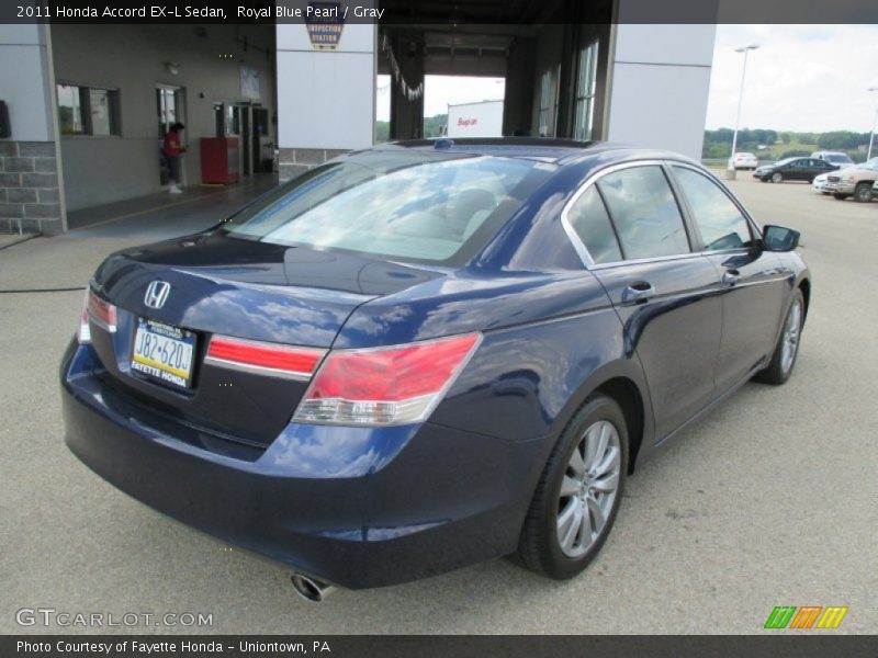 Royal Blue Pearl / Gray 2011 Honda Accord EX-L Sedan