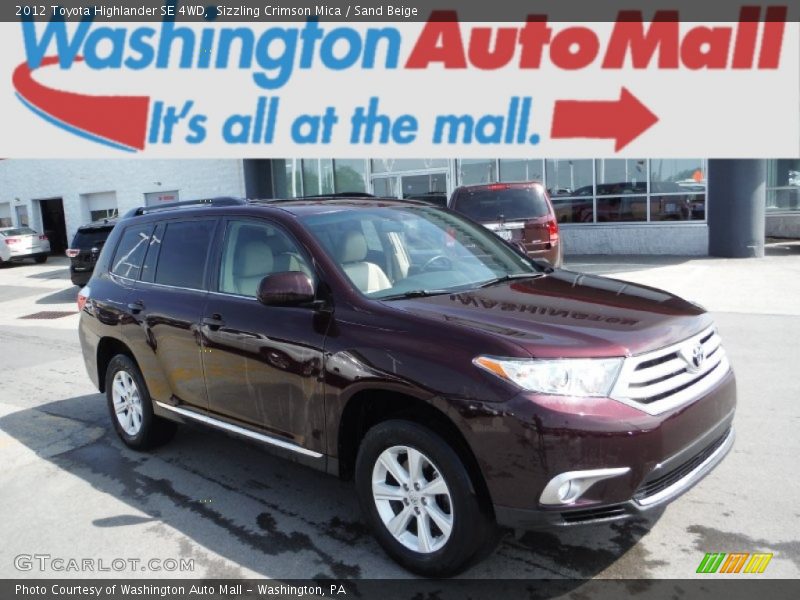 Sizzling Crimson Mica / Sand Beige 2012 Toyota Highlander SE 4WD
