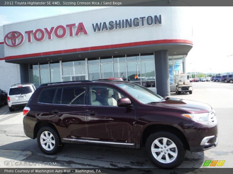 Sizzling Crimson Mica / Sand Beige 2012 Toyota Highlander SE 4WD