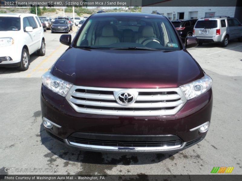 Sizzling Crimson Mica / Sand Beige 2012 Toyota Highlander SE 4WD