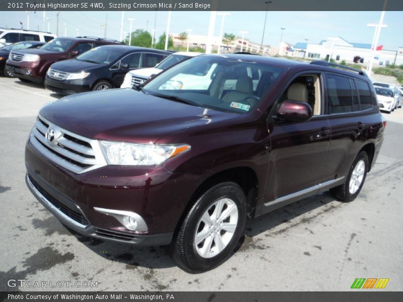 Sizzling Crimson Mica / Sand Beige 2012 Toyota Highlander SE 4WD