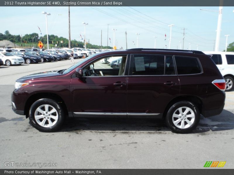 Sizzling Crimson Mica / Sand Beige 2012 Toyota Highlander SE 4WD