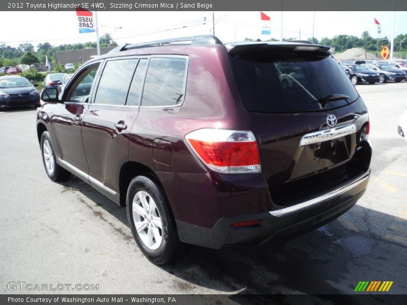 Sizzling Crimson Mica / Sand Beige 2012 Toyota Highlander SE 4WD