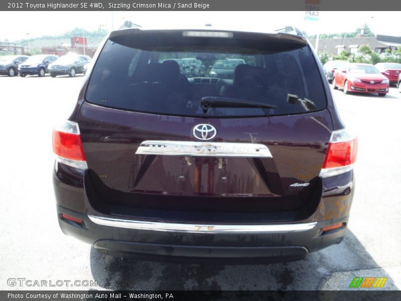 Sizzling Crimson Mica / Sand Beige 2012 Toyota Highlander SE 4WD