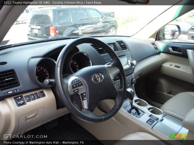 Sizzling Crimson Mica / Sand Beige 2012 Toyota Highlander SE 4WD