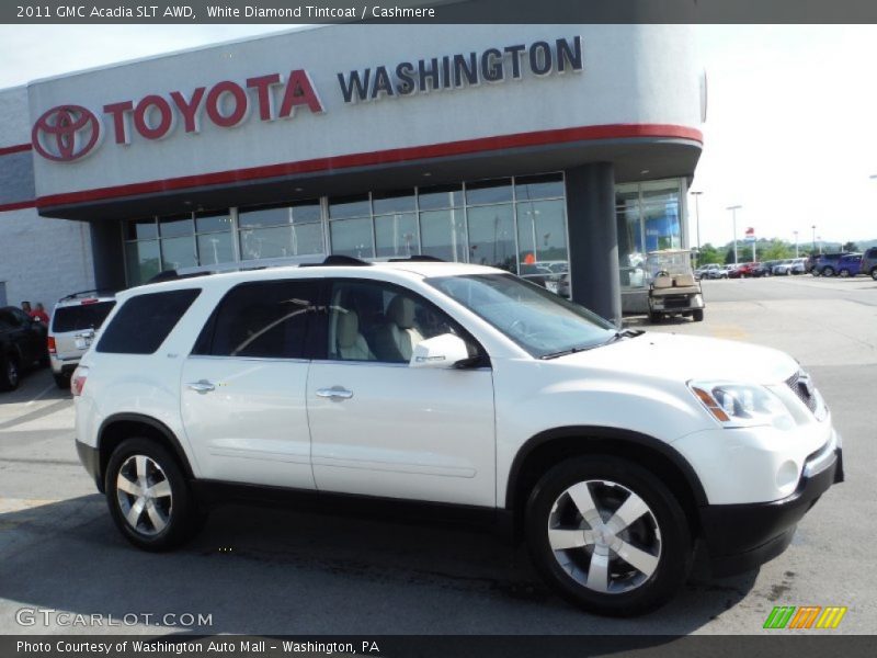 White Diamond Tintcoat / Cashmere 2011 GMC Acadia SLT AWD