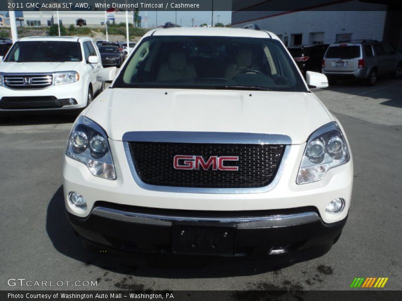 White Diamond Tintcoat / Cashmere 2011 GMC Acadia SLT AWD