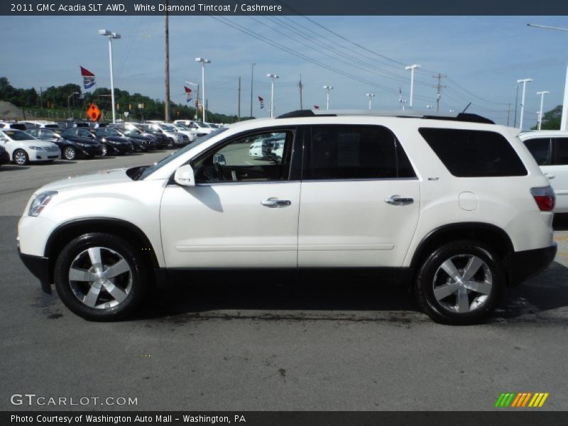 White Diamond Tintcoat / Cashmere 2011 GMC Acadia SLT AWD