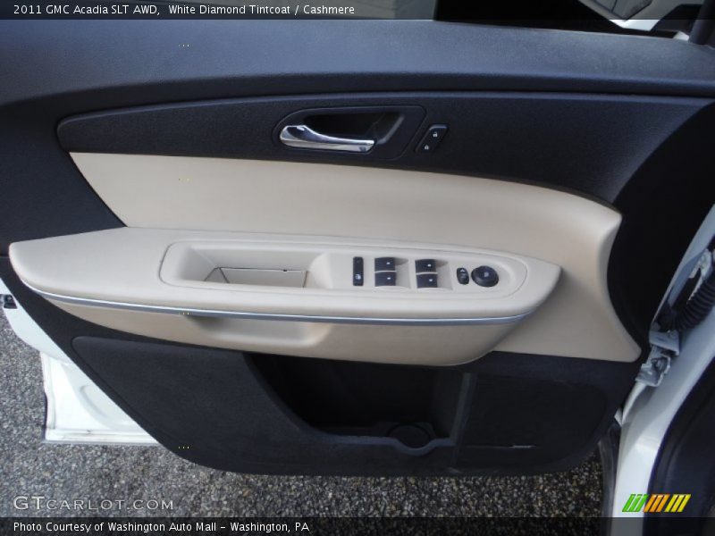 White Diamond Tintcoat / Cashmere 2011 GMC Acadia SLT AWD